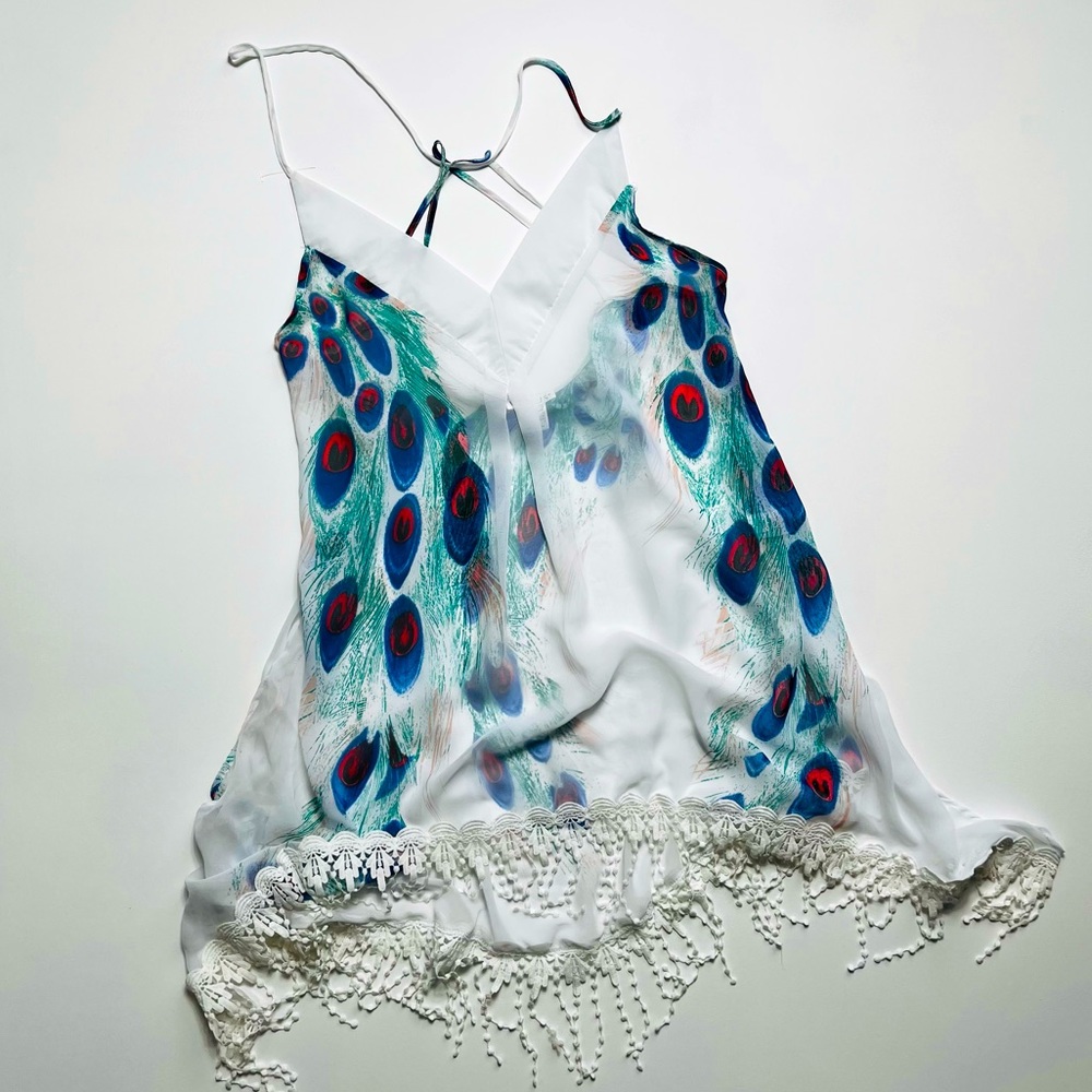Venus peacock beach coverup sheer size S